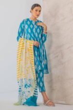 CH-144 Digital Printed Unstitched Lawn Suit 3pc With Monar Digital Printed Dupatta
