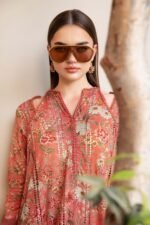 MB-470 Unstitched Digital Printed Lawn Suit 3pc With Lawn Digital Printed Dupatta & Embroidered Patches