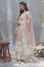 ZS-90 Unstitched Lawn Embroided 3pc With Organza Embroidered Dupatta