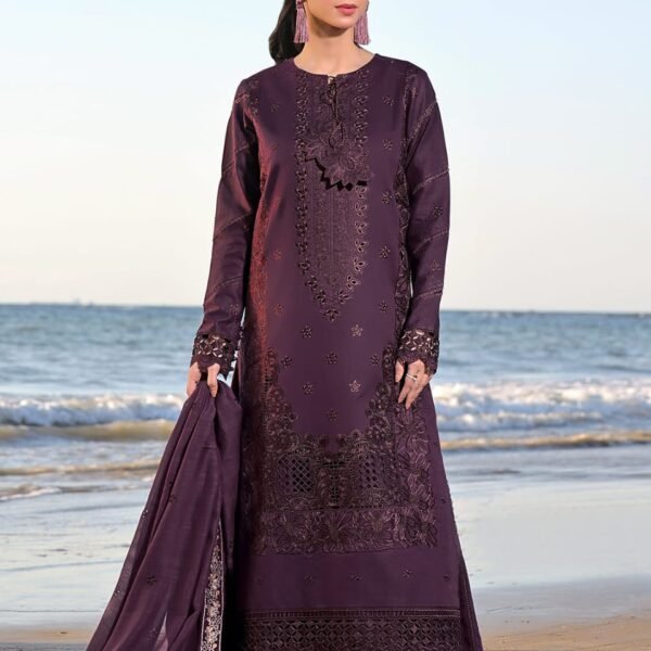IZ-813 Lawn Chikenkari Embroidered 3pc With Lawn Embroidered Dupatta