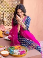MB 112 Digital Printed Lawn 3pc Suit With Digital Printed Poly Lawn Dupatta & Embroidered Patches