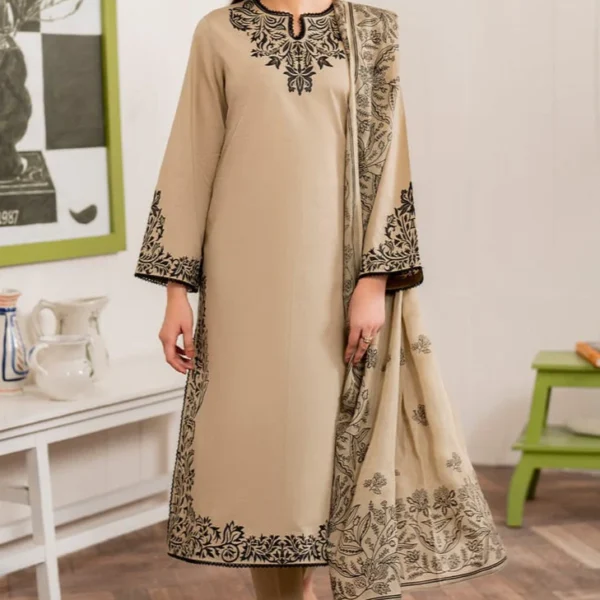 SPL746 Unstitched Embroidered Lawn Suit 3pc With Digital Printed Monar Dupatta