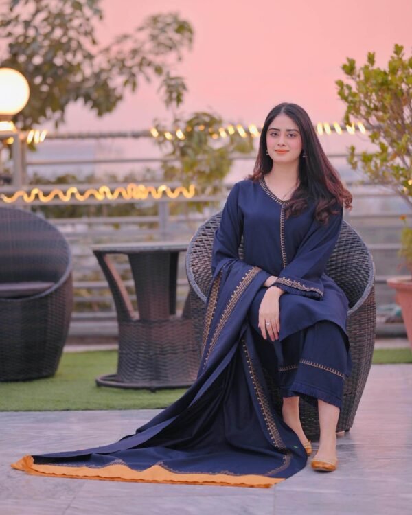 BR-1145 3Pc Unstitched Dhanak Suit with Printed Woolen Shawl