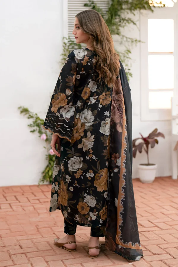 BK-02 Digital Printed Khaddar Suit 3pc with Khaddar Digital Printed Dupatta & Embroidered Patches