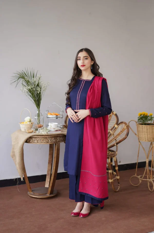 BR-1146 Unstitched Fully Embroided Dhanak Suit With Dhanak Dupatta