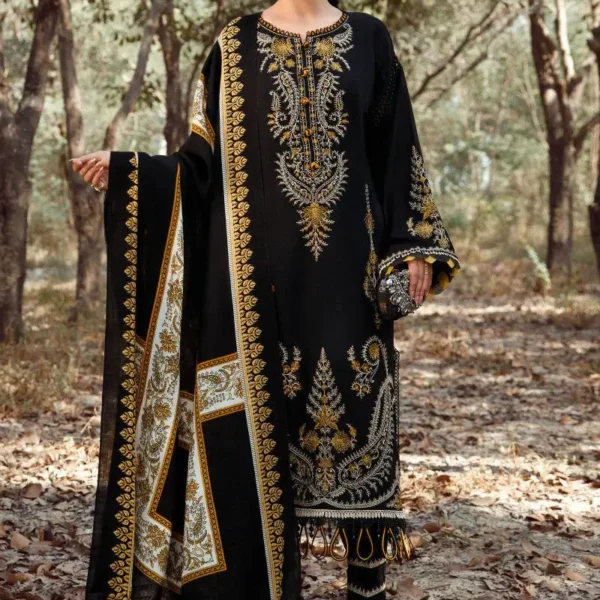 MB-700 Dhanak Embroidered Suit With Digital Printed Wool Shawl
