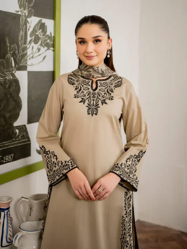 SPL746 Unstitched Embroidered Lawn Suit 3pc With Digital Printed Monar Dupatta