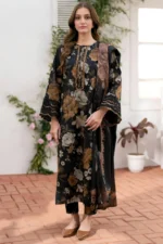 BK-02 Digital Printed Khaddar Suit 3pc with Khaddar Digital Printed Dupatta & Embroidered Patches