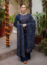 MB605 Unstitched Embroidered Dhanak Wool Suit With Embroidered Dhanak Shawl