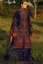 BR-653 Unstitched Heavy Embroidered Dhanak Suit With Embroidered Dhanak Shawl