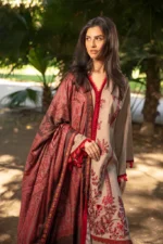 SN-620 Unstitched Fully Embroided Dhanak Suit With Wool Shawl