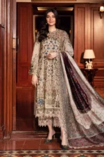 MB-550 Unstitched Dhanak Stuff Full Embroidered Suit With Printed Wool Shawl With Extra Patches