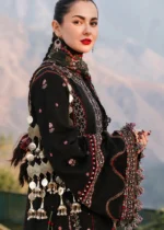 MB-520 Unstitched Dhanak Stuff Full Embroidered Suit With Printed Wool Shawl With Extra Patches