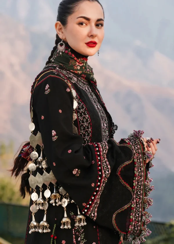 MB-520 Unstitched Dhanak Stuff Full Embroidered Suit With Printed Wool Shawl With Extra Patches