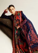 HR-570  Unstitched Dhanak Stuff Full Embroidered Suit With Digital Printed Wool Shawl