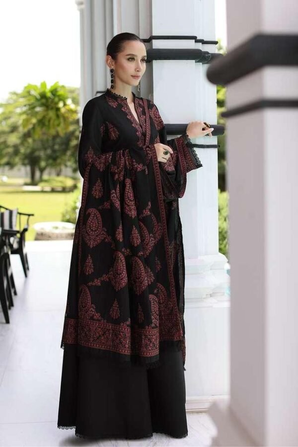 SP-565 Unstitched Dhanak Stuff Full Embroidered Suit With Full Embroidered Shawl
