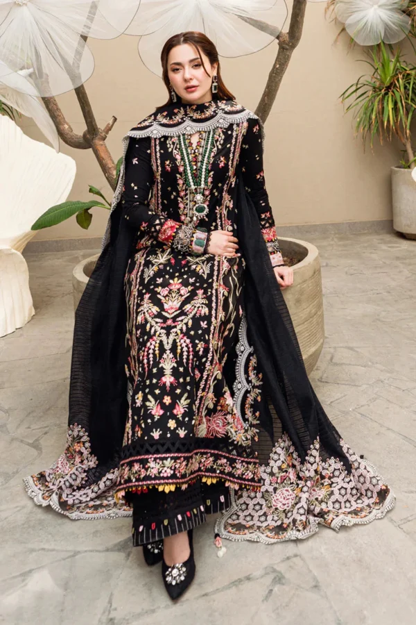 QL-2655 Unstitched Dhanak Stuff Full Embroidered Suit With Full Embroidered Shawl