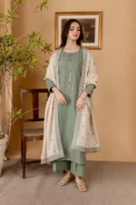 RP-600 Unstitched Dhanak Stuff Full Embroidered Suit With Full Embroidered Shawl