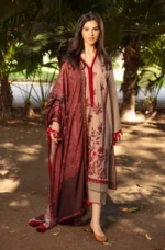 SN-620 Unstitched Fully Embroided Dhanak Suit With Wool Shawl