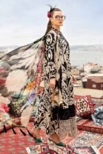 BQ-40 Digital Printed Khaddar Suit 3pc with Khaddar Digital Printed Dupatta & Embroidered Patches