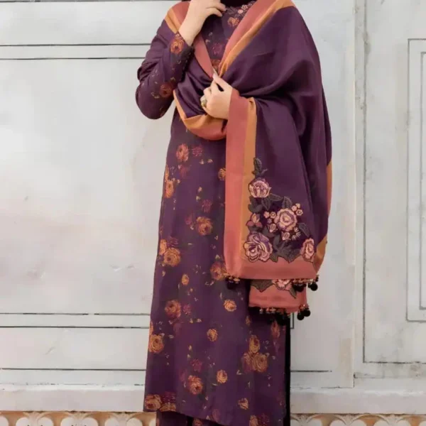 Khaddar 3pc Digital Printed Suit With Digital Printed Khaddar Dupatta
