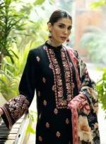 Unstitched Dhanak Stuff Full Embroidered Suit With Digital Printed Wool Shawl