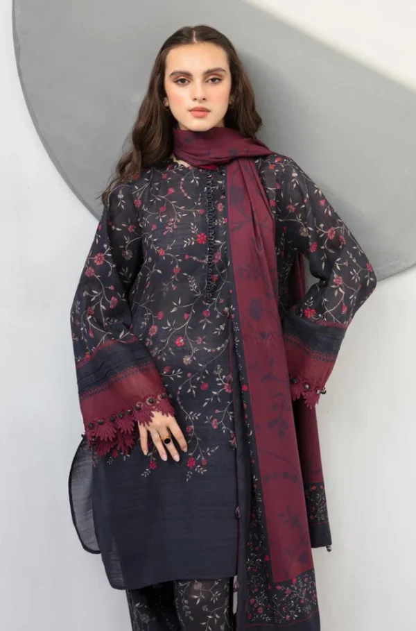 BQ-406 Digital Printed Khaddar 3Pc Suit With Digital Printed Khaddar Dupatta