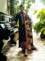 Unstitched Dhanak Stuff Full Embroidered Suit With Digital Printed Wool Shawl