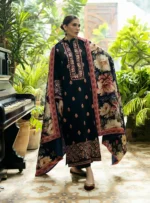 Unstitched Dhanak Stuff Full Embroidered Suit With Digital Printed Wool Shawl