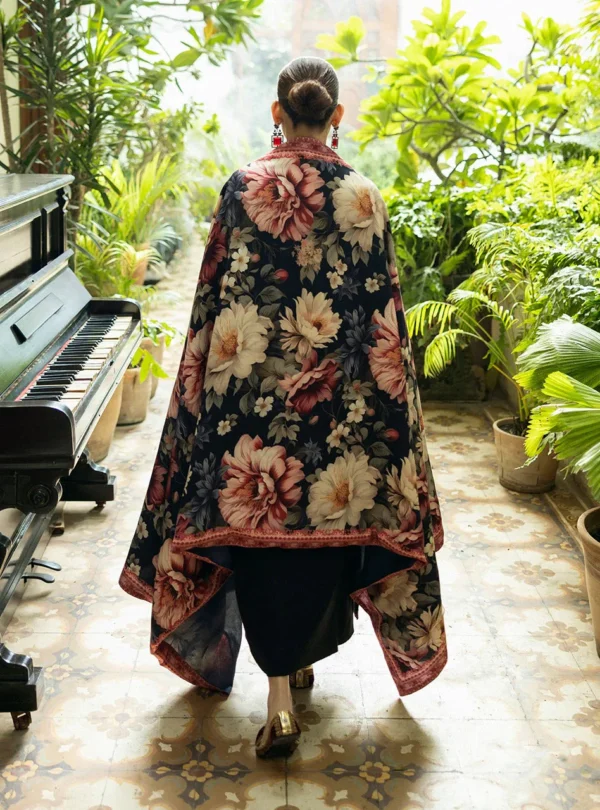 Unstitched Dhanak Stuff Full Embroidered Suit With Digital Printed Wool Shawl