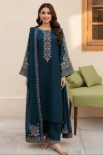 LM-585 Unstitched Embroidered Dhanak Suit 3pc With Embroidered Dhanak Shawl