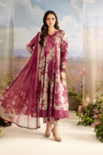 IZ-72 Digital Printed Khaddar Suit 3pc with Khaddar Digital Printed Dupatta & Embroidered Patches