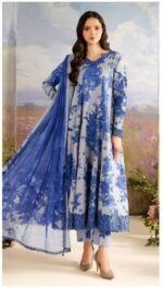 IZ-71 Digital Printed Khaddar Suit 3pc with Khaddar Digital Printed Dupatta & Embroidered Patches