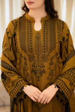 CR-100 Unstitched Embroidered Dhanak Suit 3pc With Embroidered Dhanak Shawl
