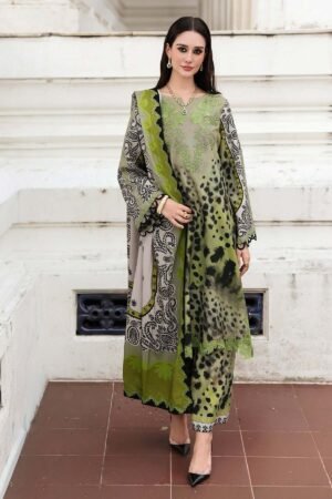 CH-80 Digital Printed Khaddar Suit 3pc with Khaddar Digital Printed Dupatta & Embroidered Patche