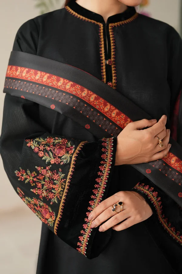 BQ-145 Unstitched Dhanak Suit with Printed Wool Shawl