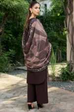 BQ140 Unstitched Heavy Embroidered Dhanak Suit ( Printed Woolen Shawl )