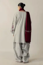 Unstitched Heavy Embroidered Dhanak Suit ( Plain Dyed Dhanak Shawl )