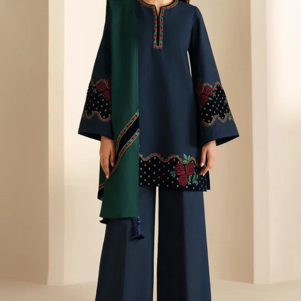 SP-155 Unstitched Fully Embroidered Dhanak Fabric