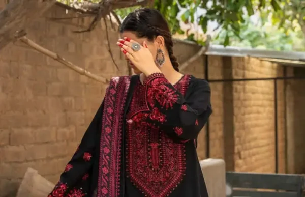ZS-125 Unstitched Heavy Embroidered Dhanak Suit with Heavy Embroidered Dhanak Shawl