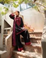 ZS-125 Unstitched Heavy Embroidered Dhanak Suit with Heavy Embroidered Dhanak Shawl