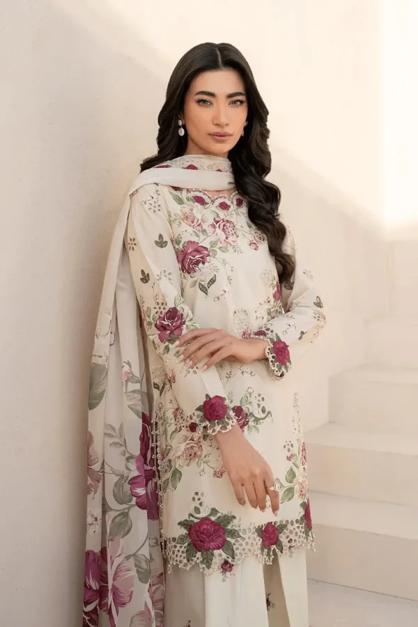 bq-87Unstitched Embroidered Khaddar Suit ( Printed Khaddar Dupatta )