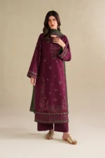 JZ-2705 Unstitched Fully Embroidered Lawn Suit With  Lawn Embroidered Dupatta