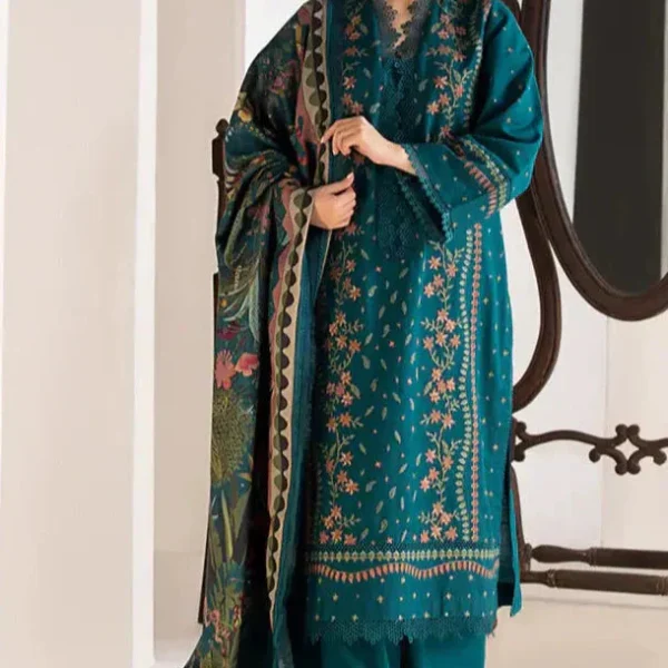 SN61 Lawn Embroidered Suit With Cotton Lawn Printed Dupatta
