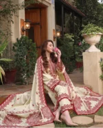 D#6 Unstitched Embroidered Lawn Suit With Chiffon Printed Dupatta