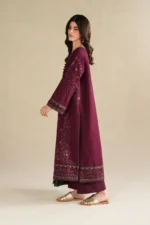 JZ-2705 Unstitched Fully Embroidered Lawn Suit With  Lawn Embroidered Dupatta