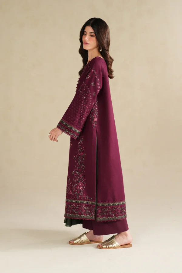 JZ-2705 Unstitched Fully Embroidered Lawn Suit With  Lawn Embroidered Dupatta