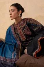 D#5 Unstitched Embroidered Lawn Suit With Chiffon Printed Dupatta