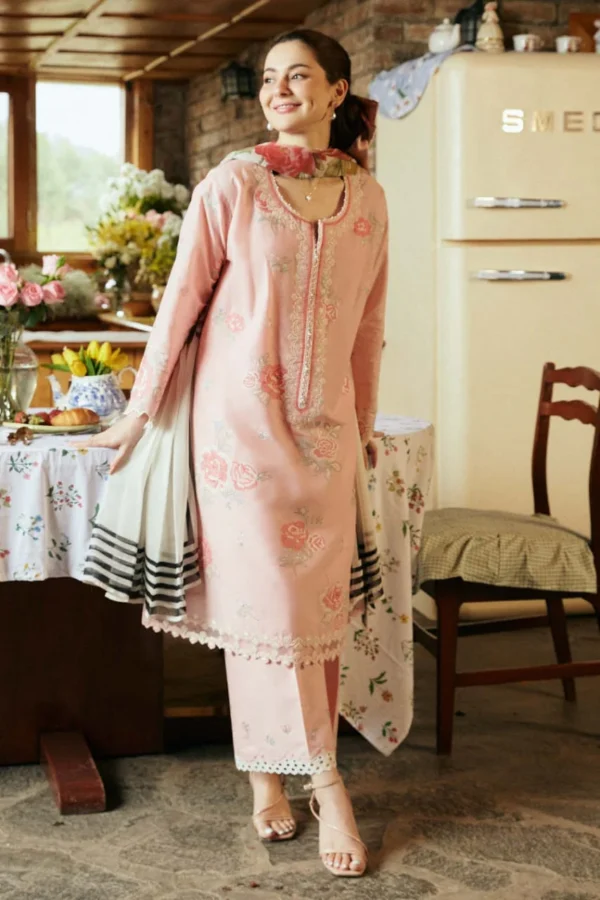 ZS-2620 Lawn Embroidered Suit 3pc with Silk Digital Printed Dupatta
