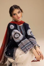 RR610 Unstitched Fully Embroidered Lawn Suit With Digital Printed Monar Dupatta